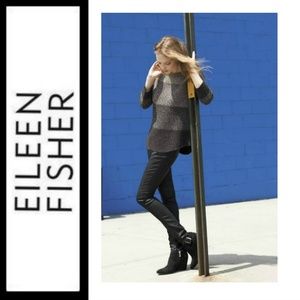 Eileen Fisher Rare Skinny Black Waxed Denim Jeans Size 4 $178 NWT